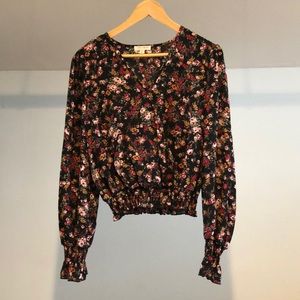 Black Floral Blouse